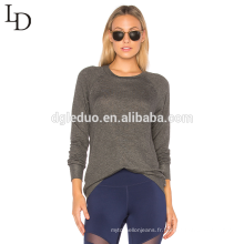 Nouveau design à manches longues backless sexy mince pull à capuche gris pour les femmes